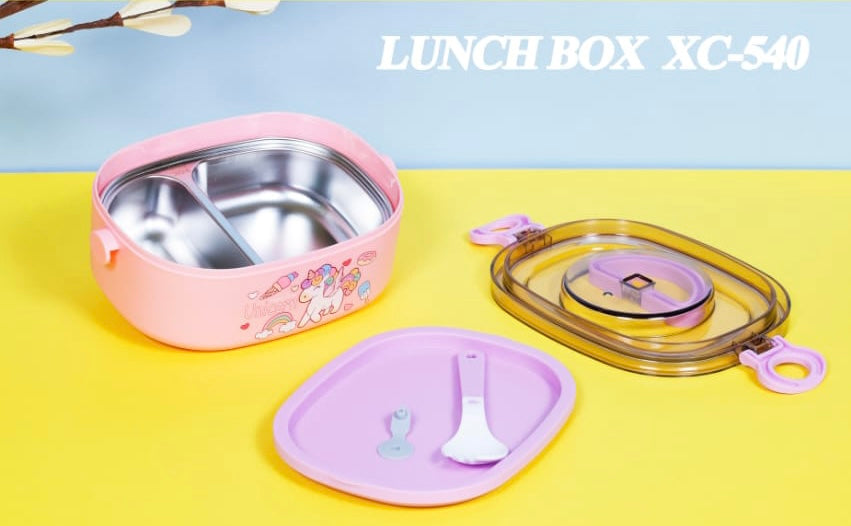 Lunch Box for School Kids | Unicorn Lunch Box with Spoon, Compartment Lunch Box, Tiffin Box for School, Lunch Box for Kids, Lunch Box Container, Lunch Box for Dry Foods (Unicorn)