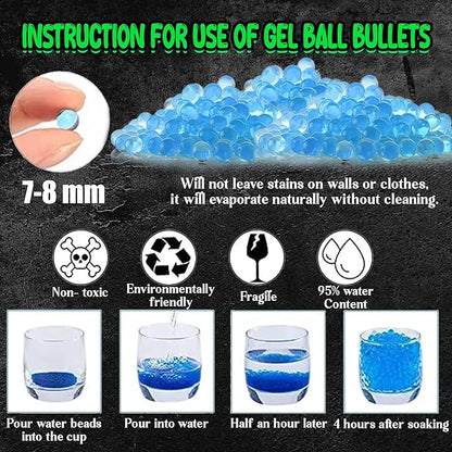 Camin Gel Blaster Balls Ammo Gun Refill for Kids Boys Age 5 Years above 10000 Gel Balls, 50g