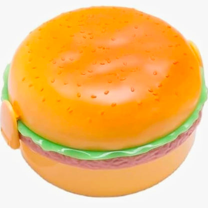 CAMIN Burger Shaped Kids Lunch Box, Leak Proof Plastic with Compartments