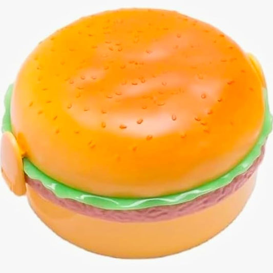 CAMIN Burger Shaped Kids Lunch Box, Leak Proof Plastic with Compartments