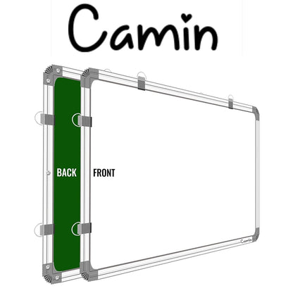 Whiteboard Non Magnetic 2x3 Feet Double Sided White Board and Chalk Board Both Side Writing Boards, one Side White Marker and Reverse Side Chalk Board Surface (2x3 feet)