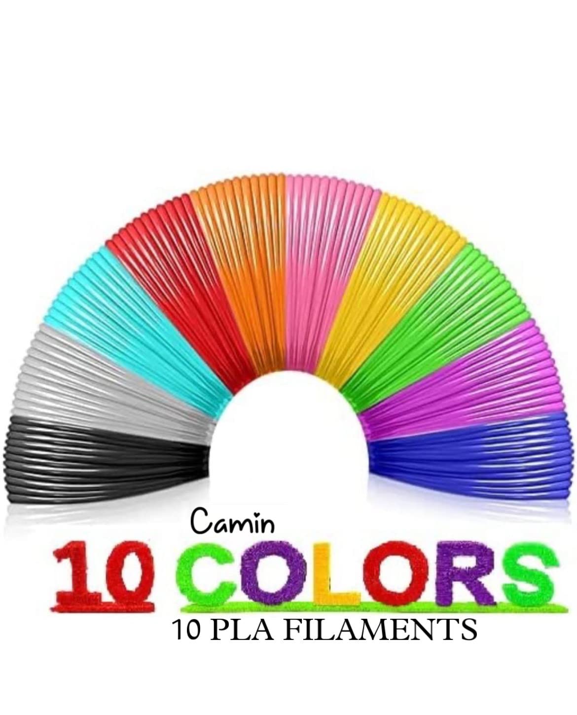 Camin PLA Filament 5m Each Set of 10 | 3D Pen PLA | 3D Pen filaments| 3D PLA Filaments | 3D Pen Wires 5m Each