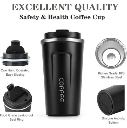 CAMIN Coffee Mug| Vacuum Insulated with Temperature Display Coffee Mug| Vacuum Insulated Hot & Cold Double Wall Thermosteel Travel Mug