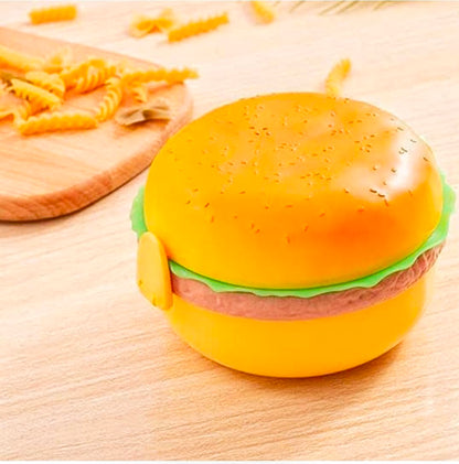 CAMIN Burger Shaped Kids Lunch Box, Leak Proof Plastic with Compartments