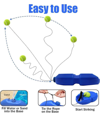 Camin Cricket Trainer Rebound Ball with String, Cricket Trainer Ball with Rope, Fill Sand or Water, Multicolor