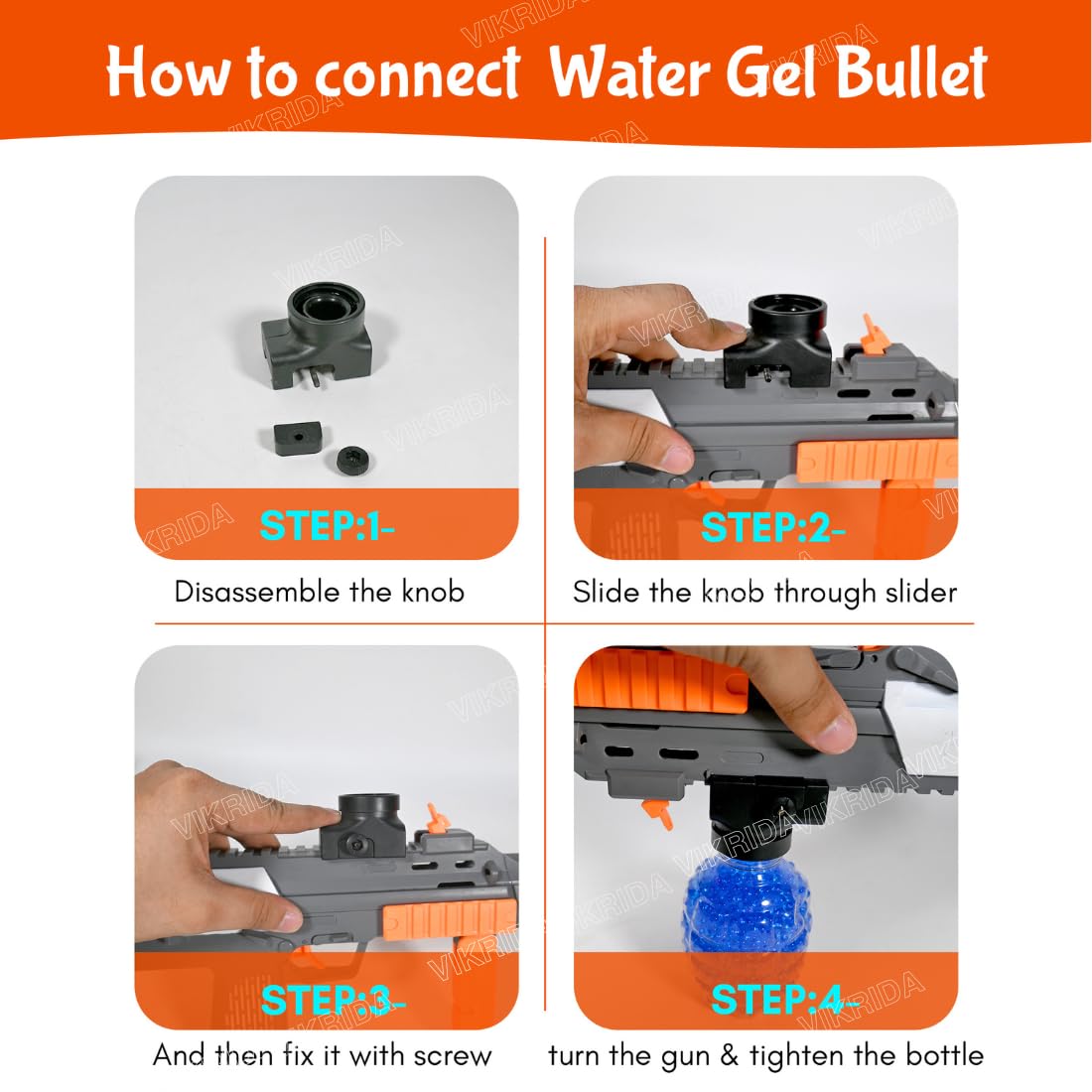 camin Electric Gel Blaster with 5000 Rounds Gel Blaster Rechargeable Battery Gun with Automatic Fast Fire - MP7 Gel Blaster