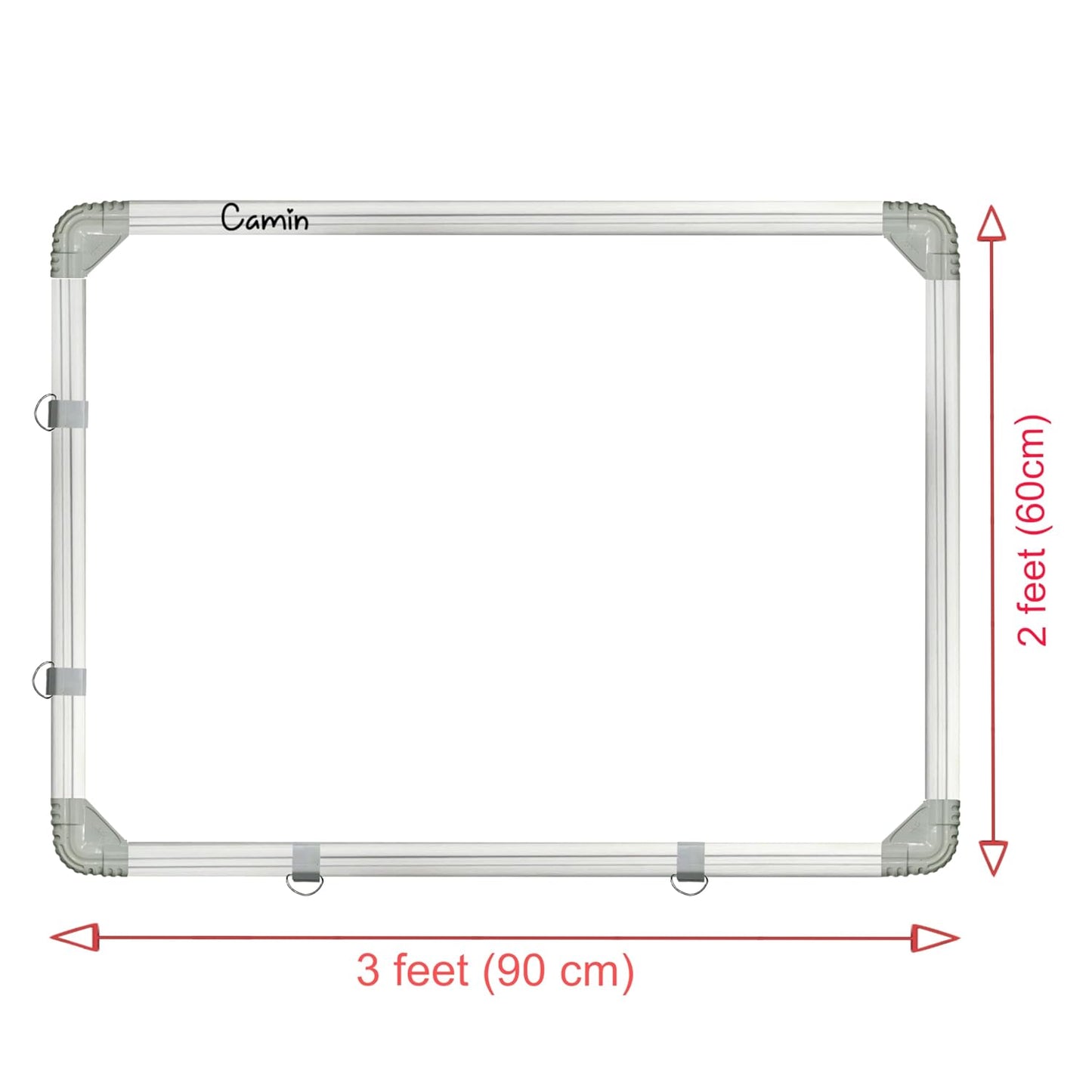 Whiteboard Non Magnetic 2x3 Feet Double Sided White Board and Chalk Board Both Side Writing Boards, one Side White Marker and Reverse Side Chalk Board Surface (2x3 feet)