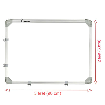 Whiteboard Non Magnetic 2x3 Feet Double Sided White Board and Chalk Board Both Side Writing Boards, one Side White Marker and Reverse Side Chalk Board Surface (2x3 feet)