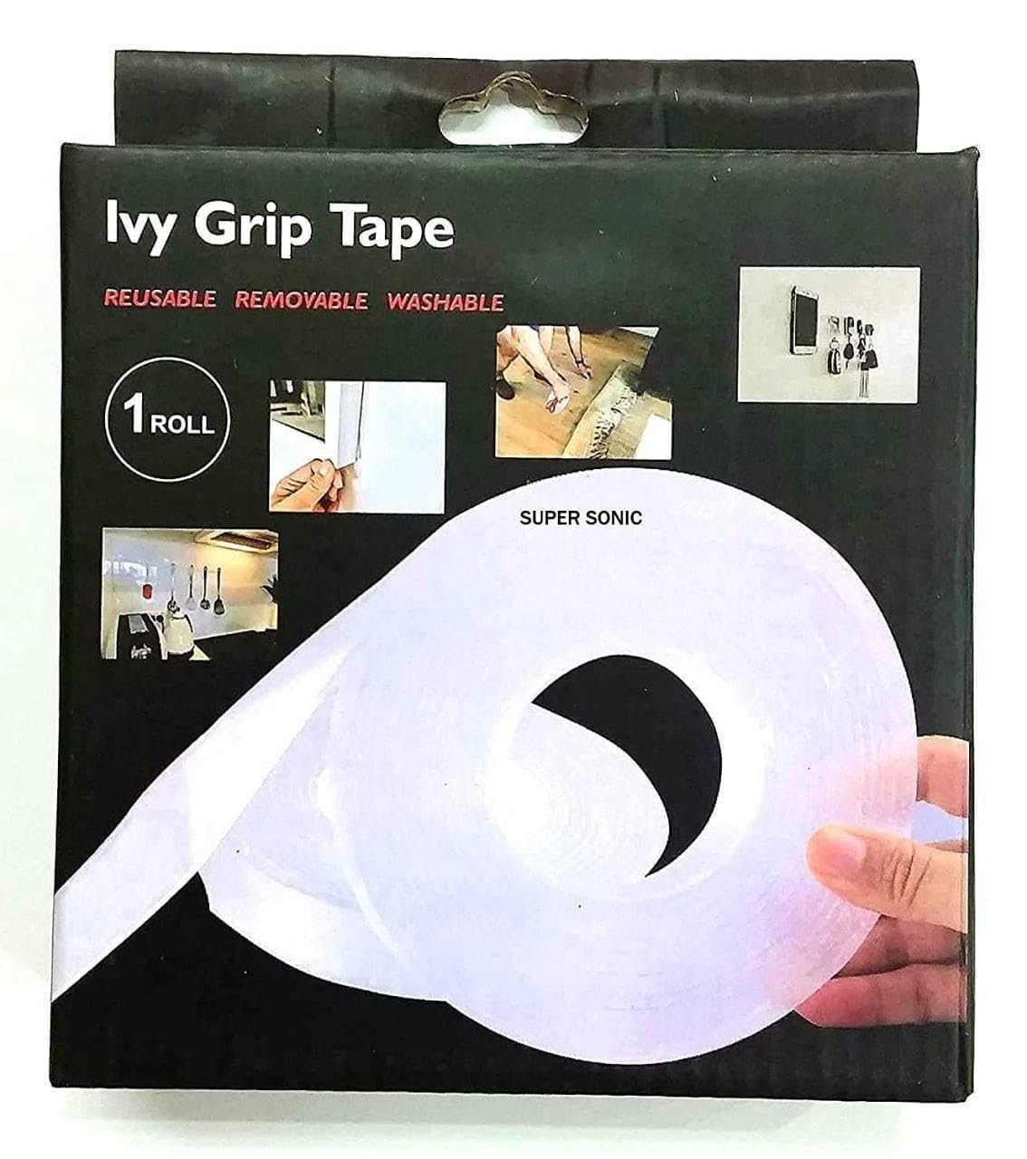 CAMIN Double Sided Tape 3m x 3 Cm, Heavy Duty, Transparent IVY Grip Tape, Removable Traceless Mounting Best Suited for Wall Tape, Kitchen, Home Décor & DIY (2)