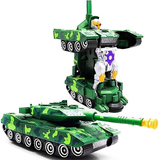 Camin Deformation Combat Electronic Robot Car Tank Deformation Robot Toy with Light, Music and Bump Function Tank Robot Toys