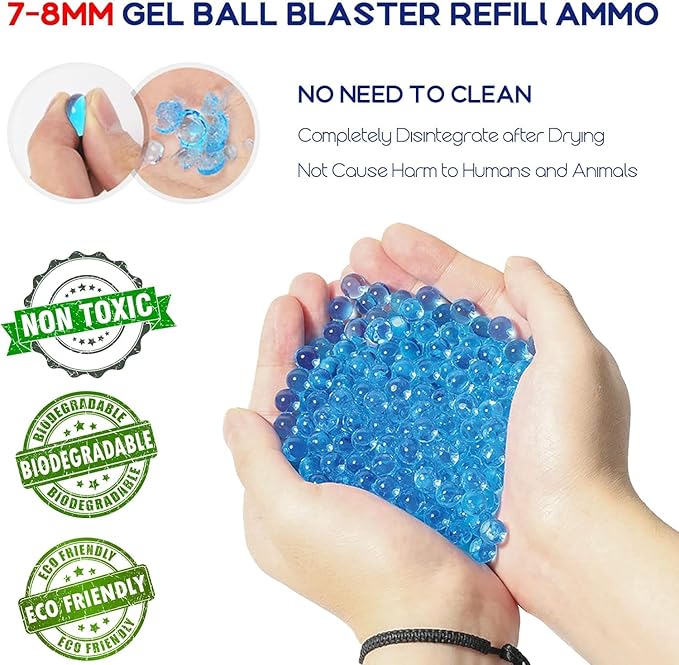 Camin Gel Blaster Balls Ammo Gun Refill for Kids Boys Age 5 Years above 10000 Gel Balls, 50g