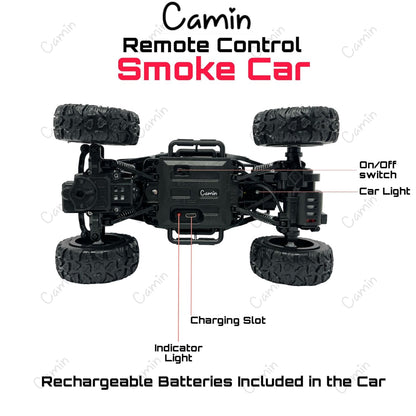 Camin Remote Control Monster Truck Rock Crawler, Smoke Effect, Climbing RC Toy Vehicle Car for Kids, Boys and Girls (Black)