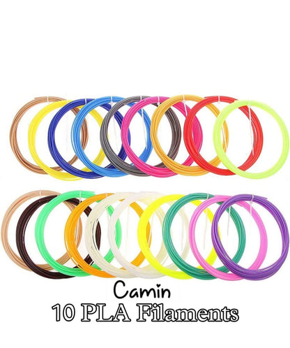 Camin PLA Filament 5m Each Set of 10 | 3D Pen PLA | 3D Pen filaments| 3D PLA Filaments | 3D Pen Wires 5m Each