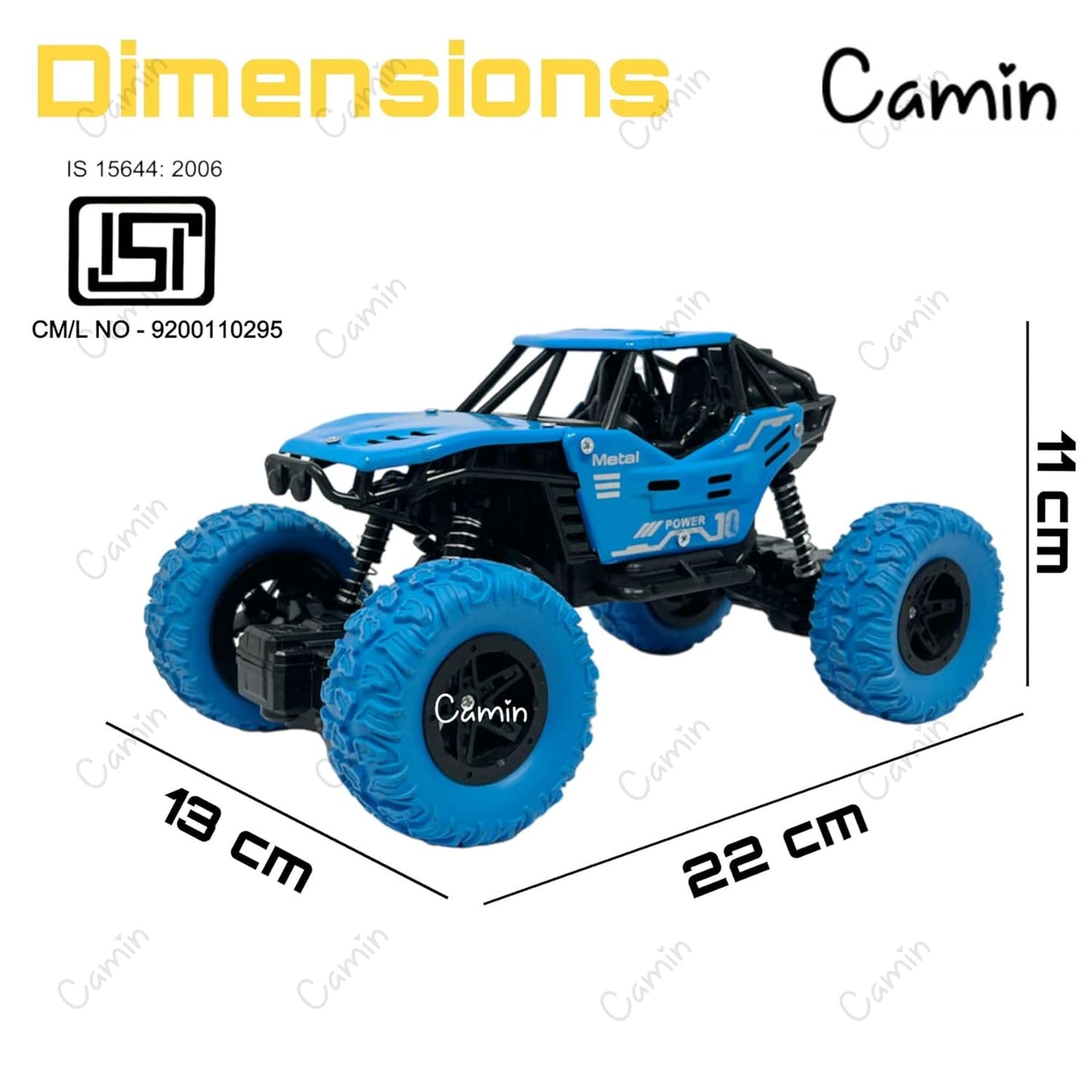 Camin Remote Control Monster Truck Rock Crawler, Smoke Effect, Climbing RC Toy Vehicle Car for Kids, Boys and Girls (Black)