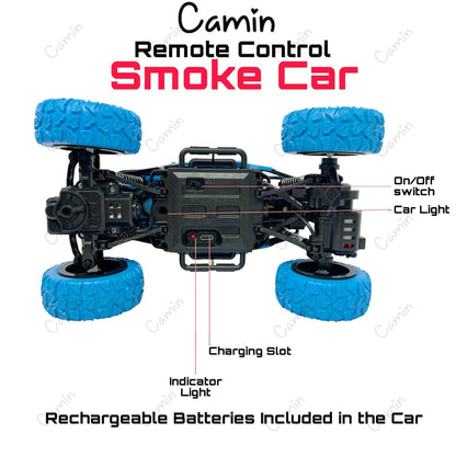 Camin Remote Control Monster Truck Rock Crawler, Smoke Effect, Climbing RC Toy Vehicle Car for Kids, Boys and Girls (Black)