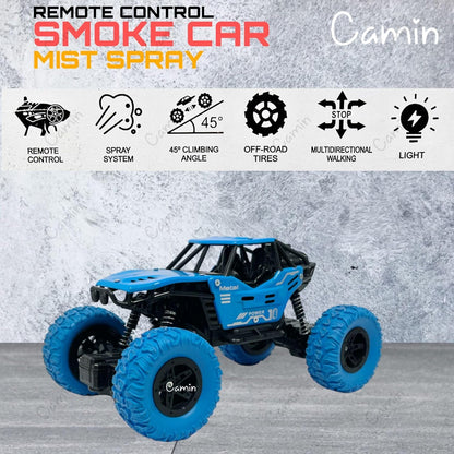 Camin Remote Control Monster Truck Rock Crawler, Smoke Effect, Climbing RC Toy Vehicle Car for Kids, Boys and Girls (Black)