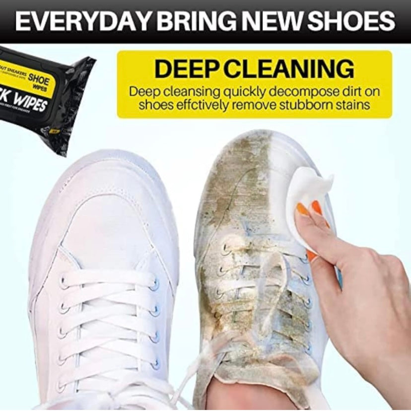 CAMIN Natural Sneaker & Shoe Cleaner Wipes - 1 Packs of 80 - Portable Sneakers Cleaner Shoe Wipes Quickly Remove Dirt & Stains | Disposable Shoe Cleaning Wipes