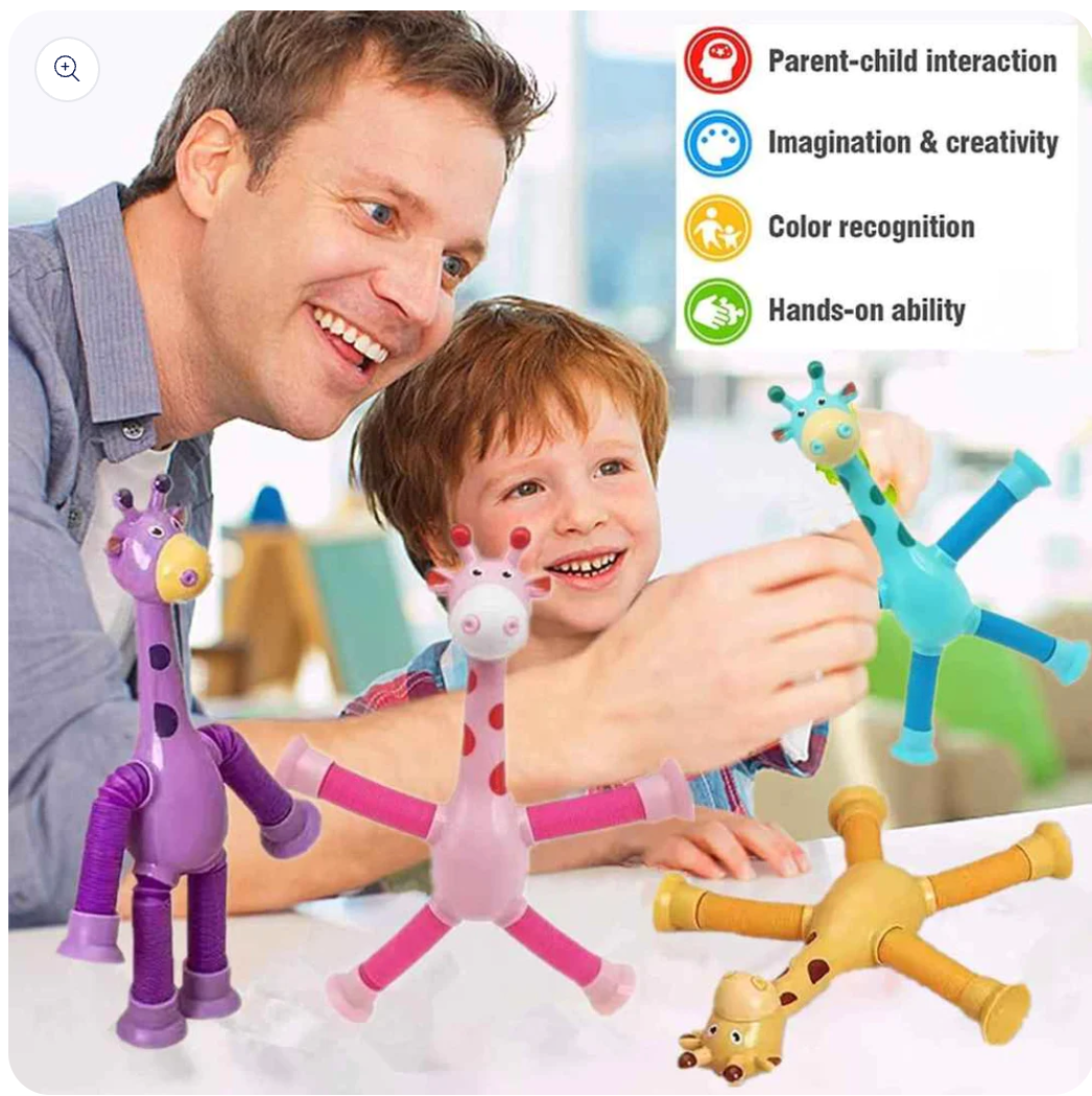 Telescopic Suction Cup Giraffe Toy