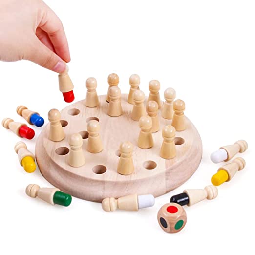 Wooden Memory Match Stick Chess Game Set, Funny Block Board Game