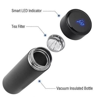 Stainless Steel Temperature Water Bottle Thermos, Double Wall Vacuum Intelligent Cup with LCD Smart Display